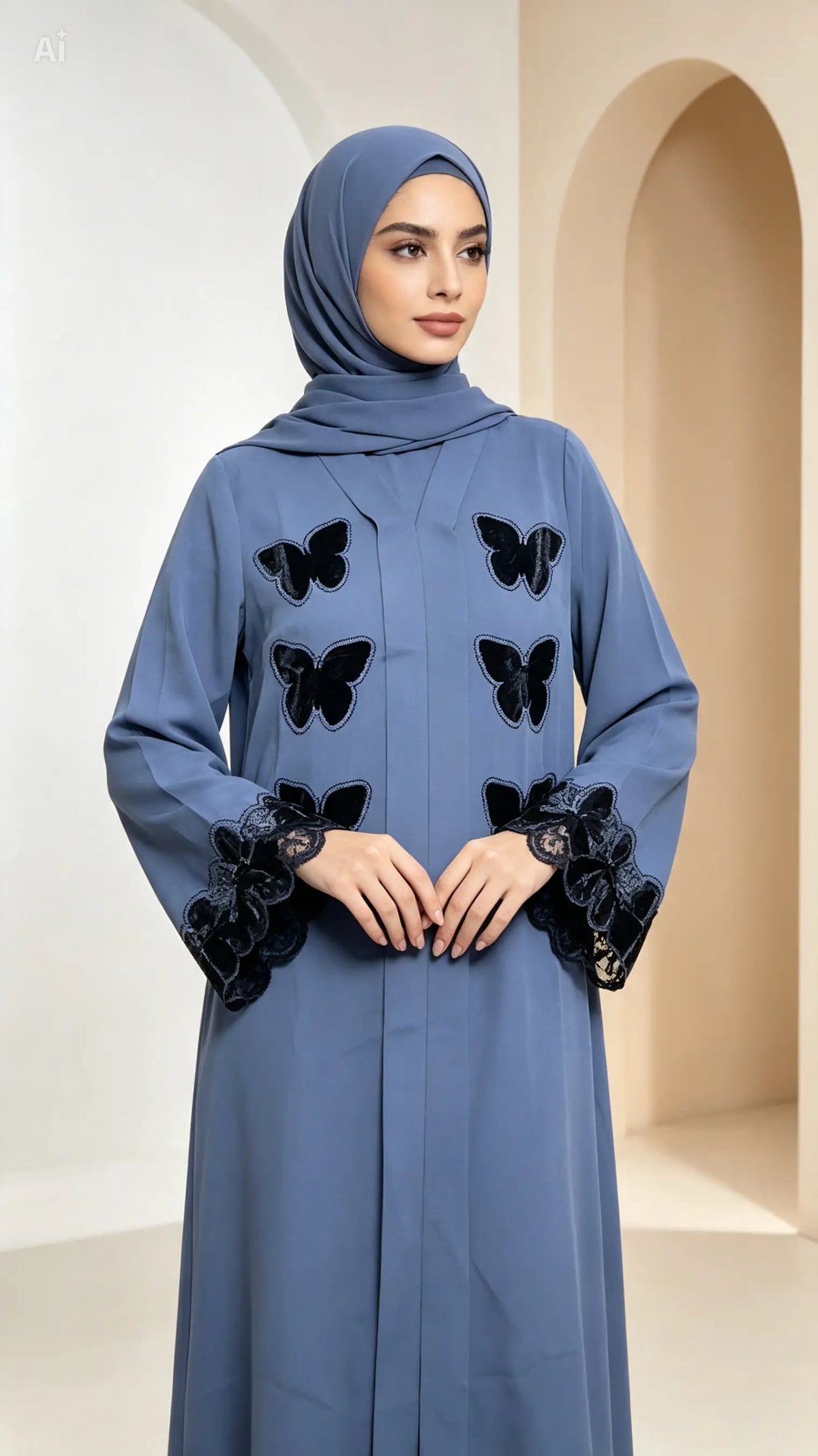 Ama Stone Butterfly Abaya