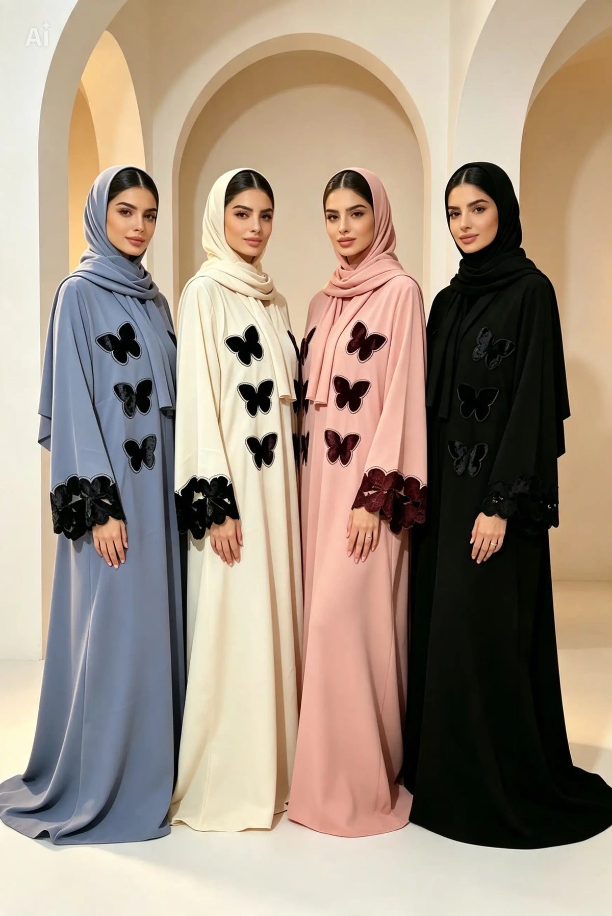 Ama Stone Butterfly Abaya